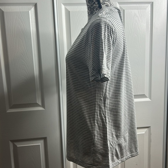 Splendid White & Gray Fitted Short Sleeve Tee M Cotton Blend - Picture 3 of 6